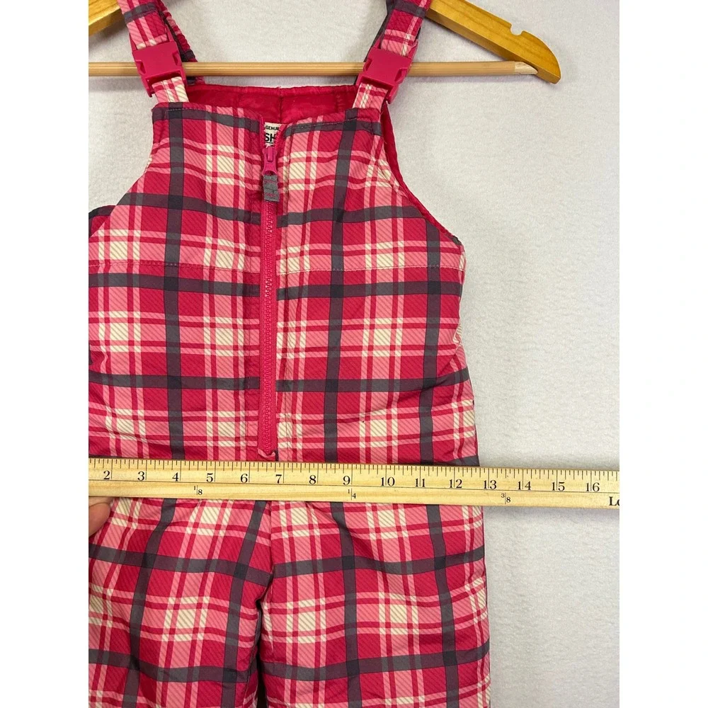 Winter OshKosh Bgosh Kids 2T Pink Plaid Insulated Snow‎ Bib Overalls B2117S46-KO